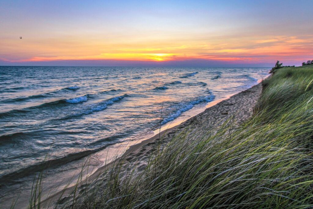 lake-michigan-sunset-west-michigan-beach