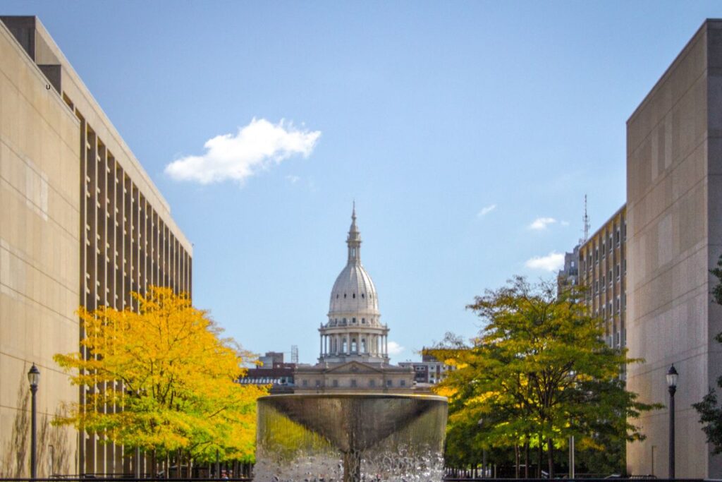 Michigan State Capitol building in Lansing, Michigan