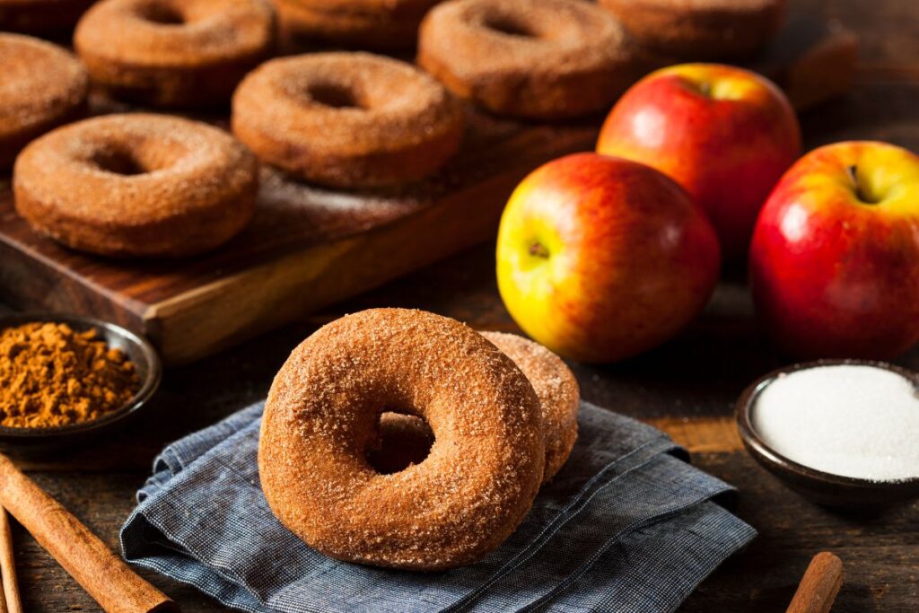 Fresh apple cider donuts at Robinette’s in Grand Rapids, Michigan